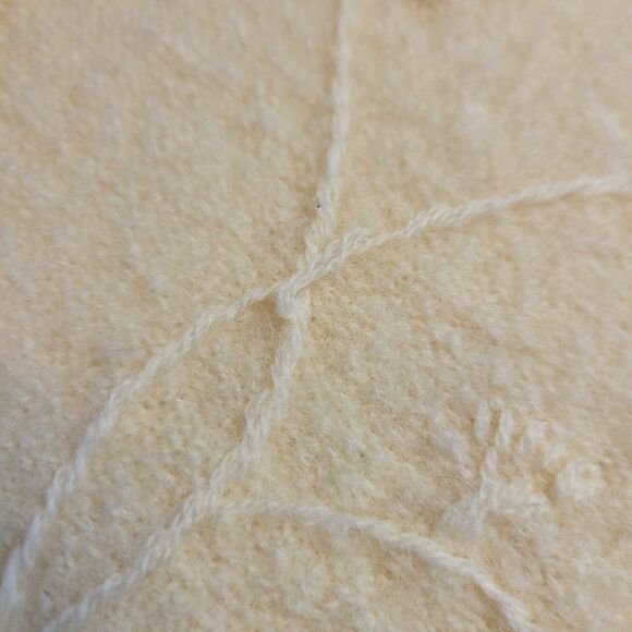 Dressbarn Wool Cream Floral Embroidered Zip-Up Sweater Cardigan Jacket - Picture 8 of 12